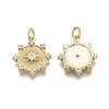 Brass Micro Pave Clear Cubic Zirconia Pendants KK-R133-026-NF-2