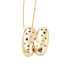 Brass Micro Pave Cubic Zirconia Letter Pendant Necklaces KK-Z069-01G-N-1