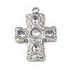 304 Stainless Steel Micro Pave Cubic Zirconia Pendants STAS-P421-02P-2