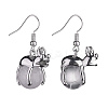 Natural & Synthetic Mixed Gemstone Frog Dangle Earrings EJEW-A092-13P-3