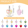 48Pcs 12 Styles Heart Glass Pendants PALLOY-GO00029-2