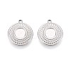 304 Stainless Steel Pendant Cabochon Settings STAS-T067-10P-1