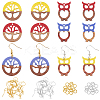 DIY Walnut Wooden Dangle Earring Making Kits DIY-OC0006-80-1