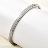 Frosted 304 Stainless Steel Hinged Bangles BJEW-H644-09P-3