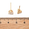 Heart Brass Pave Cubic Zirconia Stud Earrings for Women EJEW-G428-29B-02-5