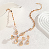 Teardrop Alloy Rhinestone Pendant Necklaces & Stud Earring & Rings Sets for Women FS-WG09A79-01-1