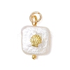 Baroque Natural Nucleated Pearl Keshi Pearl Pendants X-PALLOY-JF04833-3
