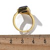 Rhombus Natural Lapis Lazuli Finger Rings RJEW-B113-01G-02-5