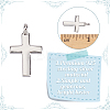 4Pcs Rhodium Plated 925 Sterling Silver Cross Charms FIND-GO0002-62A-3