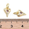 Brass Micro Pave Cubic Zirconia Charms KK-C051-06G-03-3