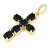 Rack Plating Brass Cubic Zirconia European Dangle Charms KK-P287-47G-01-2
