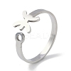 Non-Tarnish Constellations 304 Stainless Steel Open Cuff Ring for Women RJEW-L122-001P-10-1