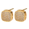 Brass Micro Pave Cubic Zirconia Stud Earrings EJEW-F418-01G-03-4