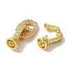 Oval Rack Plating Brass Micro Pave Clear Cubic Zirconia Fold Over Clasps KK-A225-09G-2