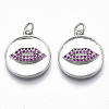 Brass Micro Pave Cubic Zirconia Pendants KK-S356-019P-NF-1