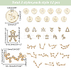 DIY Twelve Constellation Alloy Rhinestone Connector Charms & Pendants Jewelry Making Findings Kits DIY-AR0004-13-2