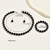Chic Glass Round Beaded Necklaces & Bracelets & Dangle Earrings Sets for Women ZH0007-4