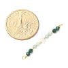 Faceted Round Natural Green Aventurinee & Malachite & Potato Natural Cultured Freshwater Pearl Beaded Connector Charms PALLOY-JF03531-03-4