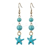 Synthetic Turquoise Dangle Earrings EJEW-JE05849-02-1