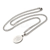 Non-Tarnish Oval with Angel Pendant Necklaces LS-NJEW-C043-04P-2