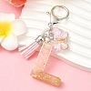 Resin & Acrylic & Faux Suede Tassel Keychain KEYC-YW00123-12-1