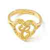 Real 18K Gold Plated Brass Alphabet Adjustable Rings RJEW-M139-18C-2