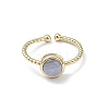 Natural Blue Lace Agate Cuff Rings RJEW-E074-01G-05-3