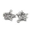 Brass Micro Pave Clear Cubic Zirconia Charms KK-H460-18P-2