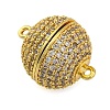 Brass Micro Pave Clear Cubic Zirconia Magnetic Clasps KK-A230-02A-G-1