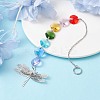 Glass Octagon Beaded Hanging Ornaments HJEW-JM01760-04-2