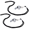 4Pcs 304 Stainless Steel Whistle Pendant Black Cord Necklaces NJEW-GF0001-25P-7
