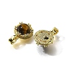 Natural Tiger Eye Half Round Charms KK-K398-20G-2