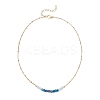 Dyed Natural Malaysia Jade Faceted Rondelle Beaded 304 Stainless Steel Satellite Chain Necklaces for Women NJEW-JN05783-03-4