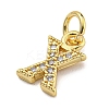 Initial Letter Brass with Cubic Zirconia Charms KK-Q814-26X-G-2