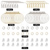 40Pcs 4 Styles 304 Stainless Steel Earring Hooks & Hoop Earring Findings STAS-CJ0002-38-5