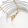 304 Stainless Steel Bowknot Pendant Necklaces for Women NJEW-K255-49G-2