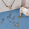 6Pcs 6 Styles 201 Stainless Steel Pendants STAS-FH0002-35-5
