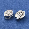 Brass Micro Pave Clear Cubic Zirconia Beads KK-G503-17S-2