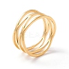 Criss Cross 304 Stainless Steel Finger Ring for Women  RJEW-B035-03G-1