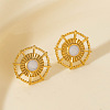 Vintage French Style 304 Stainless Steel Sun Stud Earrings BK1028-2-1