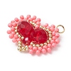 Glass Seed Beaded Pendants PALLOY-MZ00388-02-3
