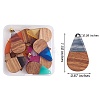 16Pcs 8 Styles Transparent Resin & Walnut Wood Pendants RESI-SZ0001-82-2