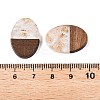 Transparent Resin and Walnut Wood Pendants RESI-T057-04N-4
