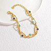 Bohemia Style 304 Stainless Steel Link Chain Bracelets for Women BJEW-M082-01G-01-1