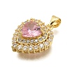 Brass Micro Pave Cubic Zirconia Pendants KK-K401-07B-02-2