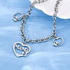 Mother's Day 304 Stainless Steel Charm Bracelets BJEW-A036-03P-3