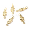 Brass Micro Pave Light Blue Cubic Zirconia Pendants ZIRC-P094-16G-RS-1