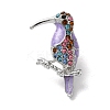 Woodpecker Platinum Zinc Alloy Enamel Pin JEWB-D068-02P-02-1