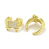 Brass Micro Pave Cubic Zirconia Cuff Earrings EJEW-C104-034G-2