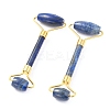 Natural Lapis Lazuli Brass Face Massager MRMJ-G009-51G-1